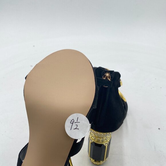 FSJ Women Open Toe Stylish Sandal Ankle Strap Chunky Block High Thick Heels Wedd - Picture 5 of 7